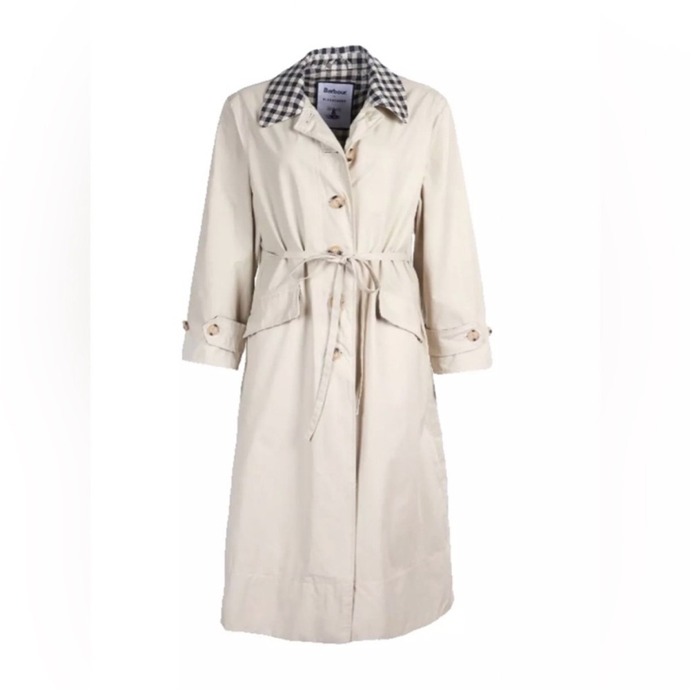 Barbour by Alexa Chung Glenda gingham long trench coat